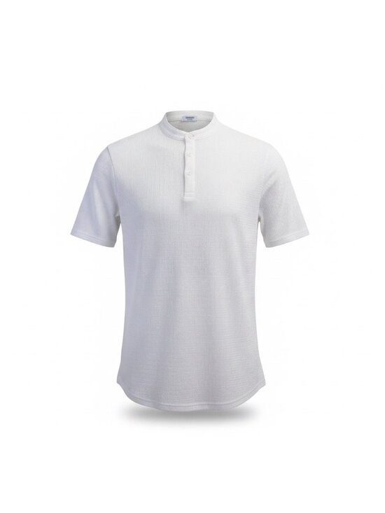 Coofandy Other - Coofandy Men White Short Sleeve Stand Collar Shirt Size L